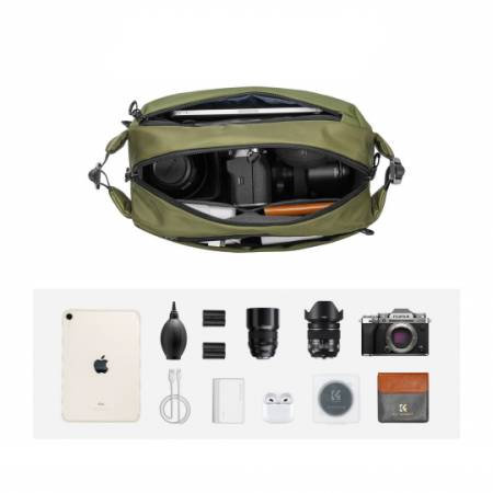 K&F Concept KF4381 Alpha Sling Bag 10 l - torba fotograficzna typu sling - przykład użycia